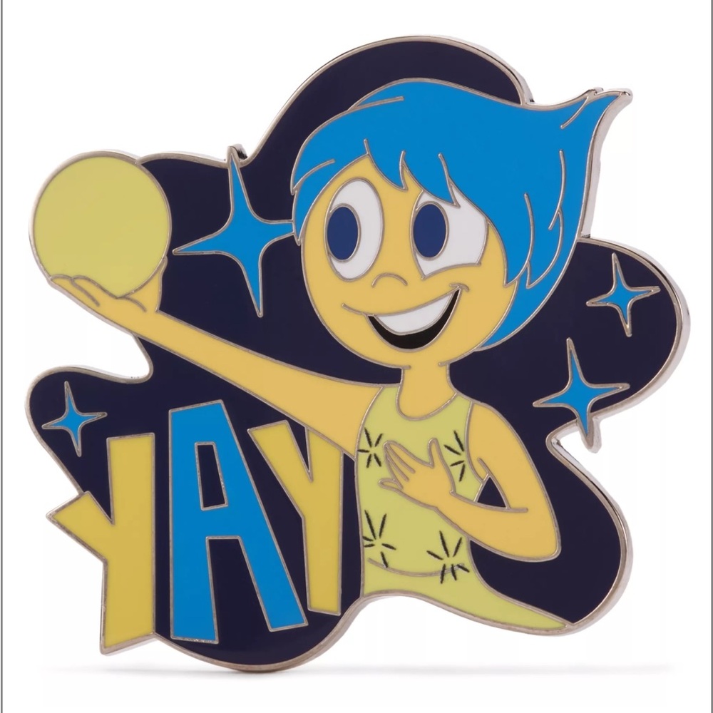 ❤️‍🔥BOGO FREE Inside Out Pixar Joy Enamel Pin Blue Disney Yellow Cartoon